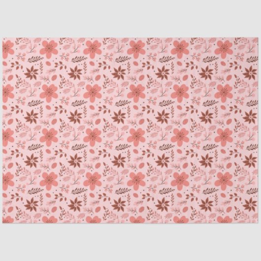 ピンクと茶色のフローラ離れのクリスマス 薄葉紙 (正面)