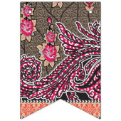 ピンクと茶色のペイズリー模様のデザイン バンティングフラッグ (第1の旗)