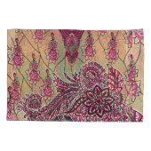 ピンクと茶色のペイズリー模様のデザイン 枕カバー (裏面)