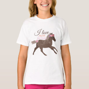 ピンクと茶色のミニチュアウマTシャツ Tシャツ