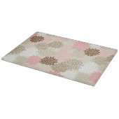 ピンクと茶色のムームパターン カッティングボード (角)