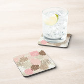 ピンクと茶色のムームパターン コースター (右側)