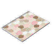 ピンクと茶色のムームパターン ノートブック (左側)