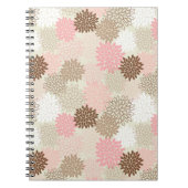ピンクと茶色のムームパターン ノートブック (正面)