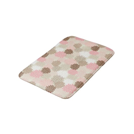 ピンクと茶色のムームパターン バスマット (アングル)