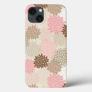 ピンクと茶色のムーム模様 iPhone 13ケース