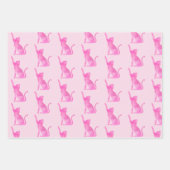 ピンクと茶色の子猫 ラッピングペーパーシート (正面)