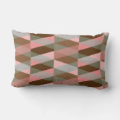 ピンクと茶色の幾何学的姿パターン ランバークッション (裏面)