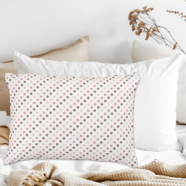 ピンクと茶色の水玉模様アクセント枕 アクセントクッション