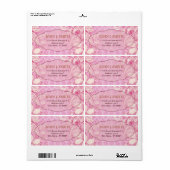 ピンクと茶色の渦巻き形 – カスタム文字 ラベル (フルシート)