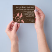 ピンクと茶色の渦巻き旋回メイクアップアーティストまたはサロン チラシ (手)