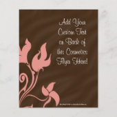 ピンクと茶色の渦巻き旋回メイクアップアーティストまたはサロン チラシ (裏面)