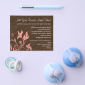 ピンクと茶色の渦巻き旋回メイクアップアーティストまたはサロン チラシ (シングル)