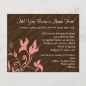 ピンクと茶色の渦巻き旋回メイクアップアーティストまたはサロン チラシ (正面)