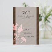 ピンクと茶色の渦巻き旋回メイクアップアーティストまたはサロン 出欠カード (スタンド正面)