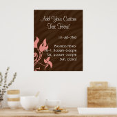 ピンクと茶色の渦巻き ポスター (キッチン)