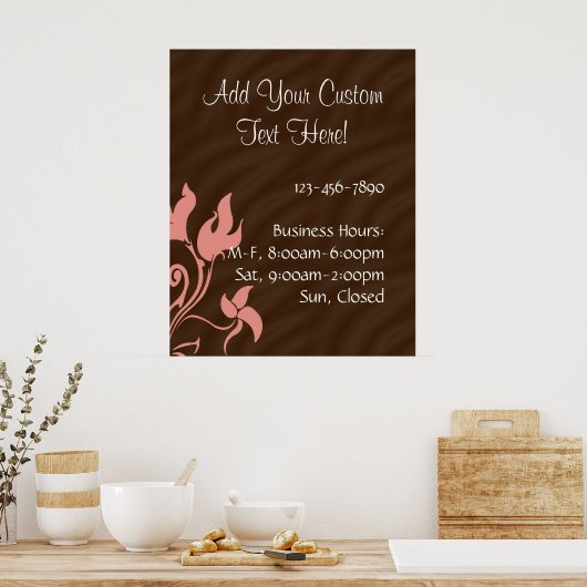 ピンクと茶色の渦巻き ポスター (キッチン)