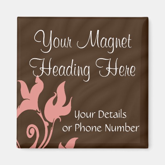 ピンクと茶色の渦巻き マグネット (正面)