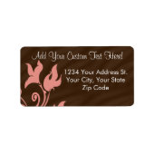 ピンクと茶色の渦巻き ラベル (正面)