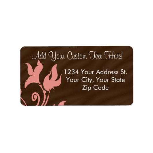 ピンクと茶色の渦巻き ラベル (正面)