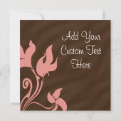 ピンクと茶色の渦巻き 招待状 (裏面)