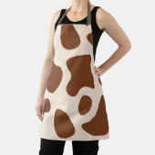 ピンクと茶色の牛のプリント エプロン (インサイチュ)