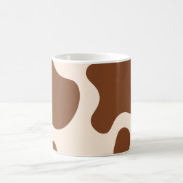 ピンクと茶色の牛のプリント コーヒーマグカップ