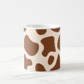 ピンクと茶色の牛のプリント コーヒーマグカップ (中央)