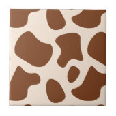 ピンクと茶色の牛のプリント タイル (正面)