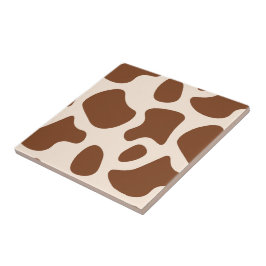 ピンクと茶色の牛のプリント タイル