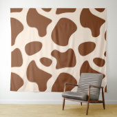 ピンクと茶色の牛のプリント タペストリー (インサイチュ(横))