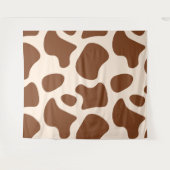 ピンクと茶色の牛のプリント タペストリー (正面(横))