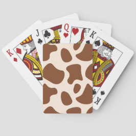 ピンクと茶色の牛のプリント トランプ
