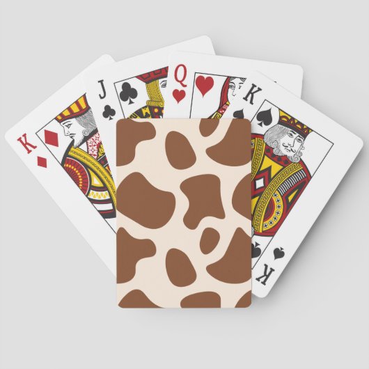 ピンクと茶色の牛のプリント トランプ (裏面)