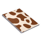 ピンクと茶色の牛のプリント ノートブック (右側)