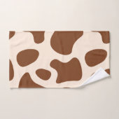 ピンクと茶色の牛のプリント バスタオルセット (ハンドタオル)