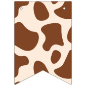 ピンクと茶色の牛のプリント バンティングフラッグ (第1の旗)