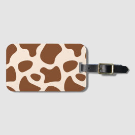 ピンクと茶色の牛のプリント ラゲッジタグ