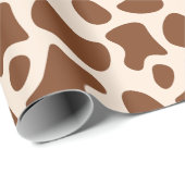 ピンクと茶色の牛のプリント ラッピングペーパー (ロールコーナー)