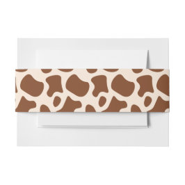 ピンクと茶色の牛のプリント 招待状ベリーバンド