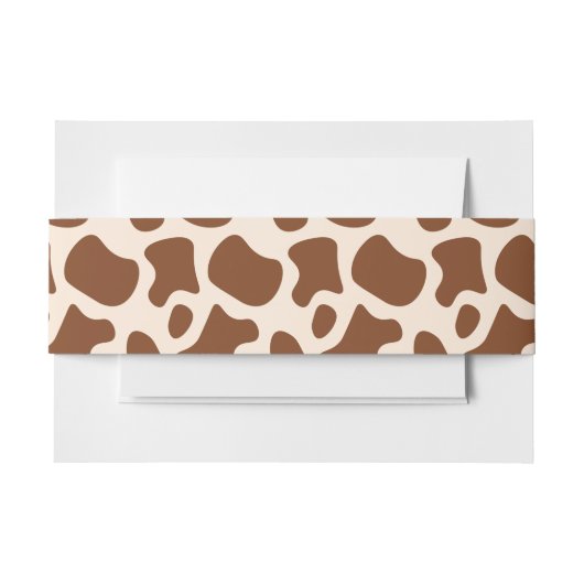 ピンクと茶色の牛のプリント 招待状ベリーバンド (正面例)