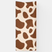 ピンクと茶色の牛のプリント 横断幕 (縦)