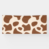 ピンクと茶色の牛のプリント 横断幕 (横)