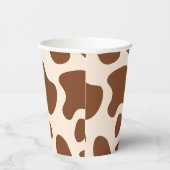 ピンクと茶色の牛のプリント 紙コップ (右)