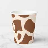 ピンクと茶色の牛のプリント 紙コップ (正面)