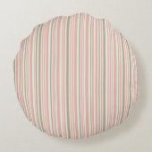 ピンクと茶色の線の幾何学的パターン ラウンドクッション (裏面)