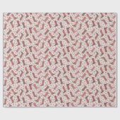 ピンクと茶色の花で女性のカーボーイブーツをペーパーカット ラッピングペーパー (フラット)