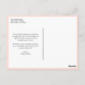 ピンクと茶色の花とバードケージのサンキューカード ポストカード (裏面)