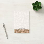 ピンクと茶色の花柄 ポストイット (オフィス)