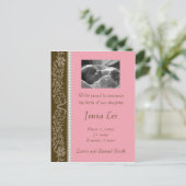 ピンクと茶色の花色（カスタマイズ可能） 案内ポストカード (スタンド正面)